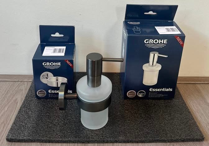 Grohe Zeepdispenser met Wandhouder Brush Hard Graphite, Ophalen of Verzenden, Nieuw