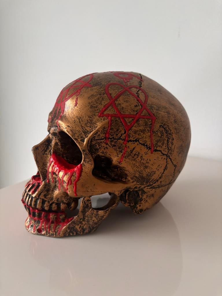 Gothic Skull Handgeschilderd - Nieuw, Verzamelen, Beelden en Beeldjes, Ophalen of Verzenden, Nieuw