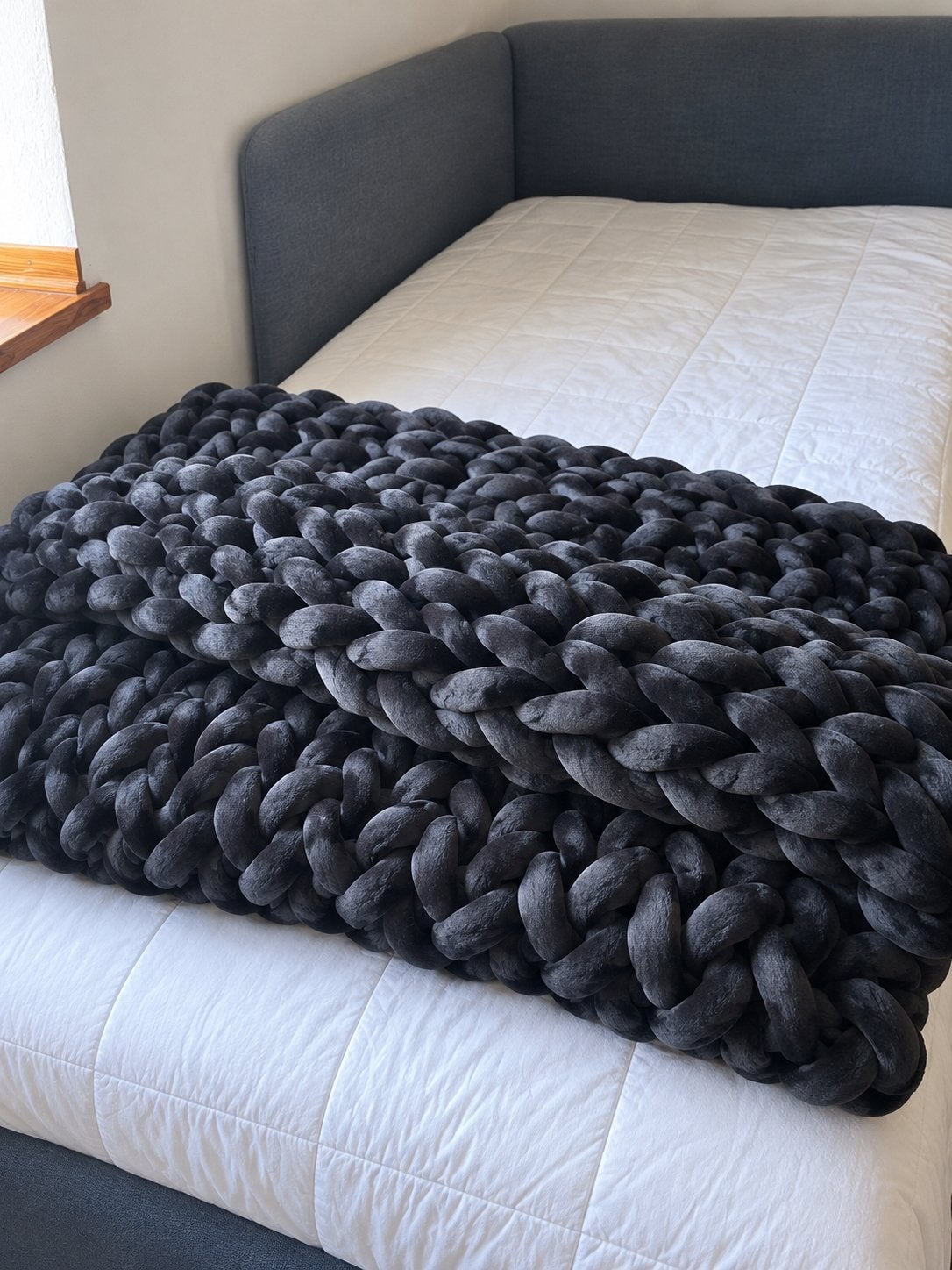 Chunky Knit Weighted Blanket – 7 kg, Ophalen of Verzenden, Zo goed als nieuw, Tweepersoons, 140 cm