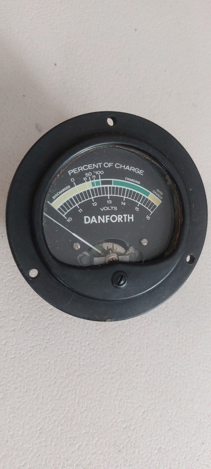 Danforth analoge voltmeter/laadniveau-indicator, Ophalen of Verzenden, Zo goed als nieuw, Kabel of Apparatuur