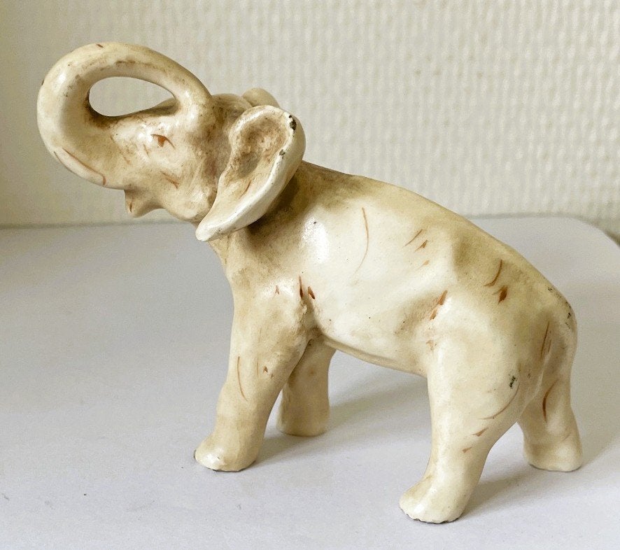 Olifant - antiek beeldje - porselein, Antiek en Kunst, Ophalen of Verzenden