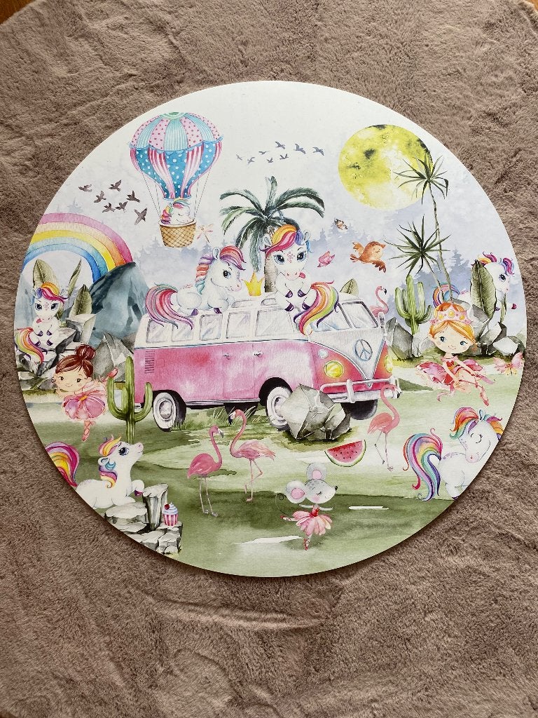 Muurcirkel Eenhoorn Regenboog (schilderij), Ophalen, Zo goed als nieuw