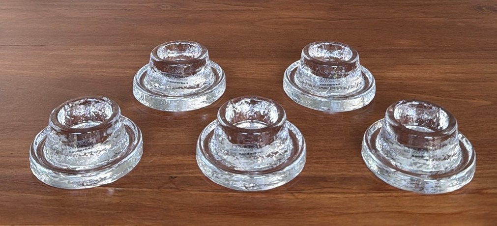 5 Georgshütte glasdesign kandelaars, Ophalen of Verzenden, Zo goed als nieuw, Overige materialen