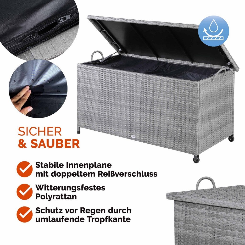 Opbergbox tuinkist + wielen 117x53x60cm 270L GRATIS BEZORGD, Verzenden, Nieuw, Nvt, Nvt