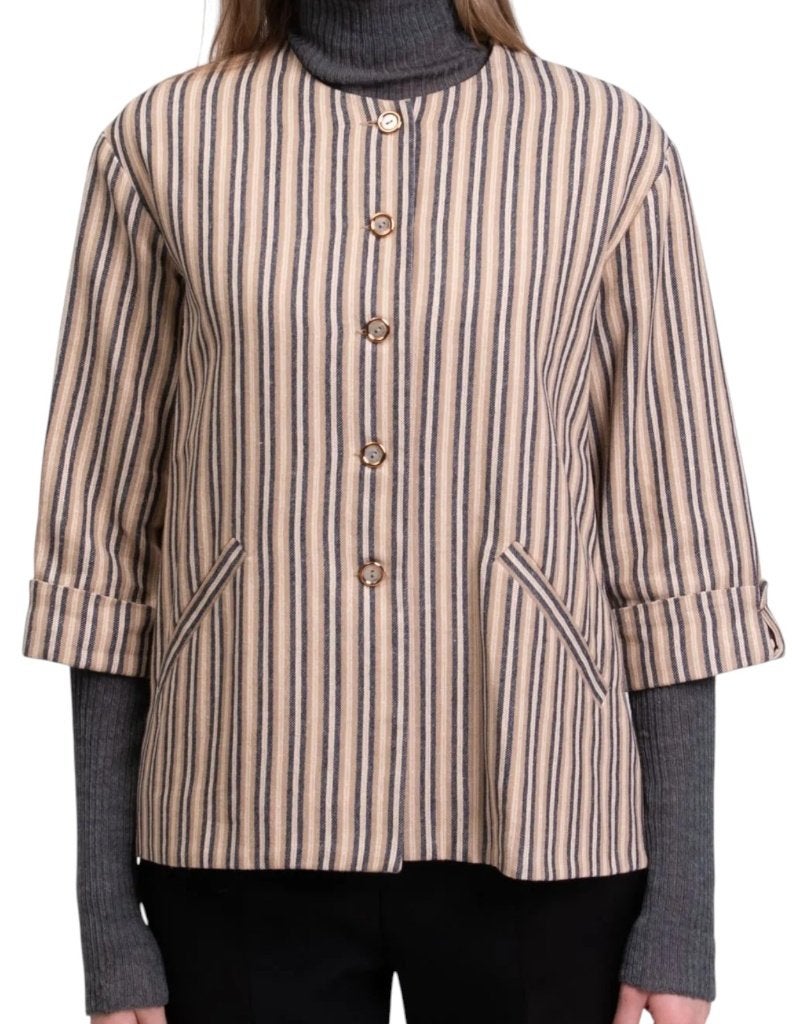 RRP 405€ Manila Grace jacket IT42, Maat 38/40 (M), Verzenden, Beige, Nieuw