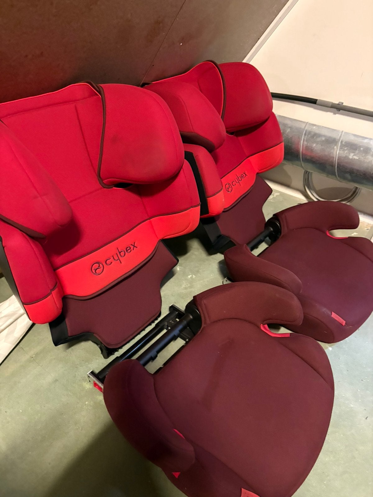 Cybex Solution X-Fix ; kleur rood, 15 t/m 36 kg, Zo goed als nieuw, Isofix, Verstelbare rugleuning