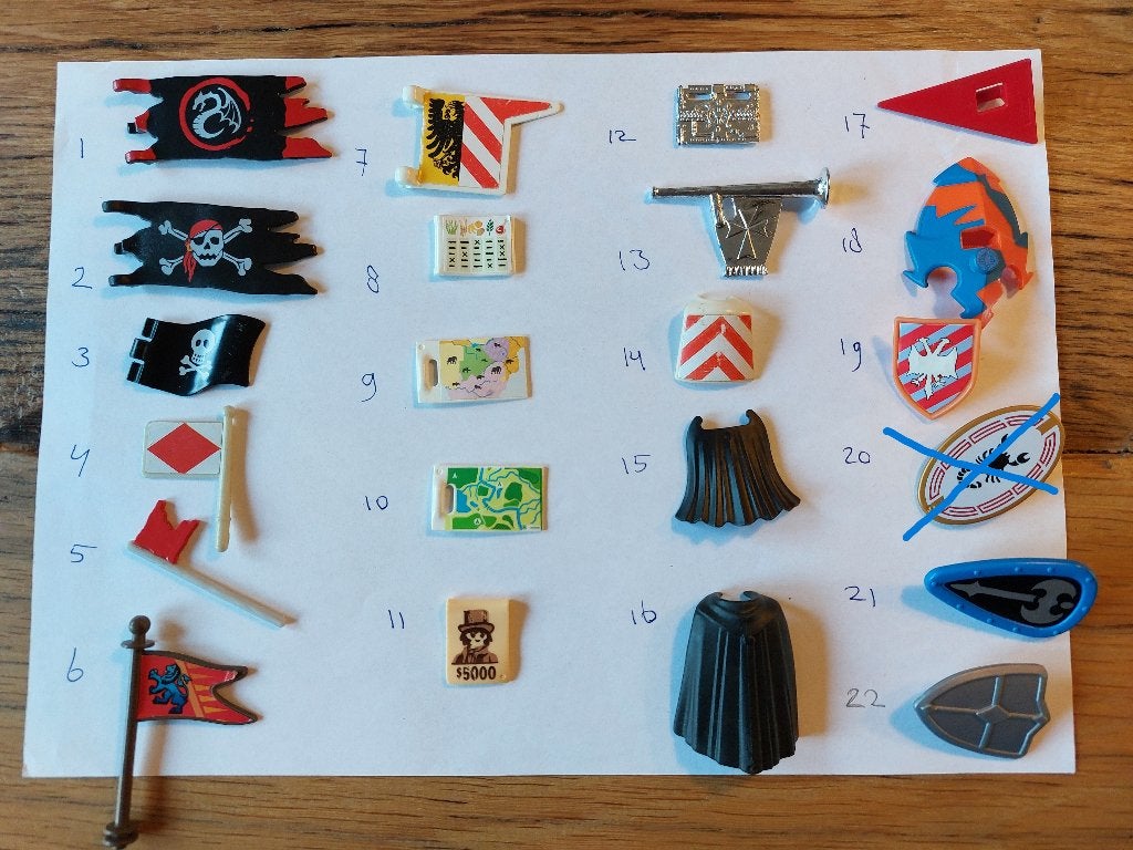 Playmobil vlaggen, schilden en verkeersborden, Kinderen en Baby's, Speelgoed | Playmobil, Gebruikt, Losse onderdelen, Overige typen