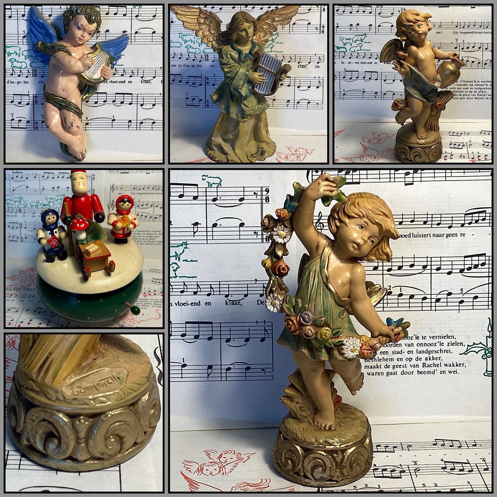 engeltjes van fontanini uit Italië, ertsgebergte muziekdoos, Ophalen of Verzenden