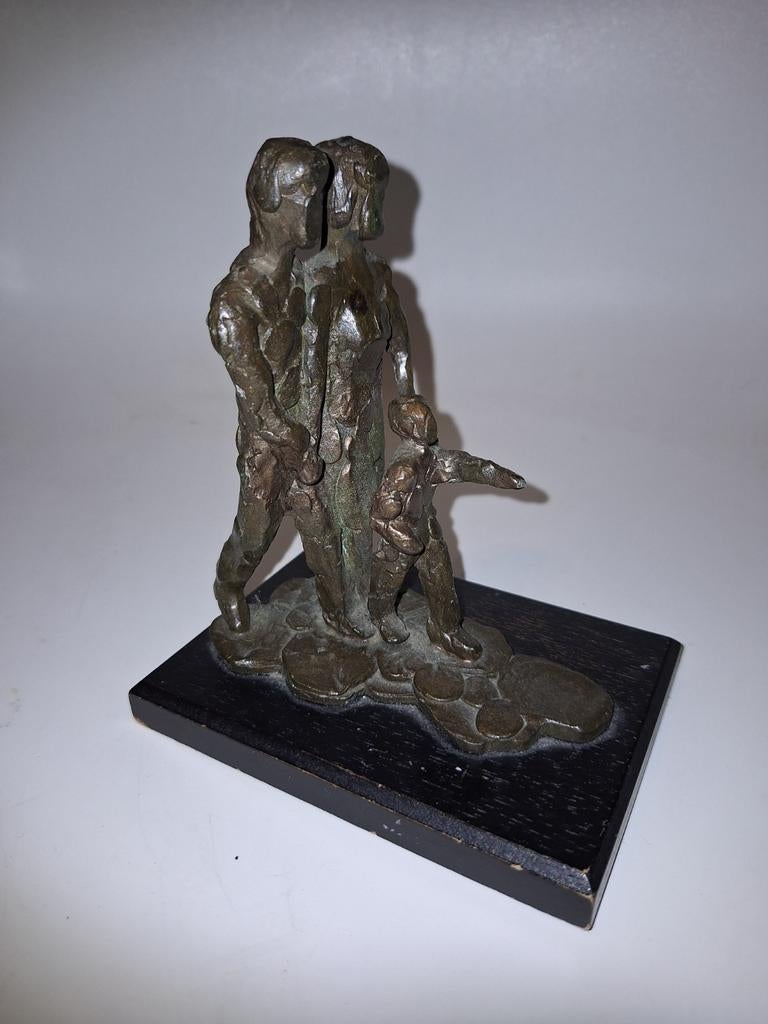Bronzen beeldje Jaap Hartman - Gezin, Groep mensen, Minder dan 20 cm, Gepatineerd, Ophalen of Verzenden
