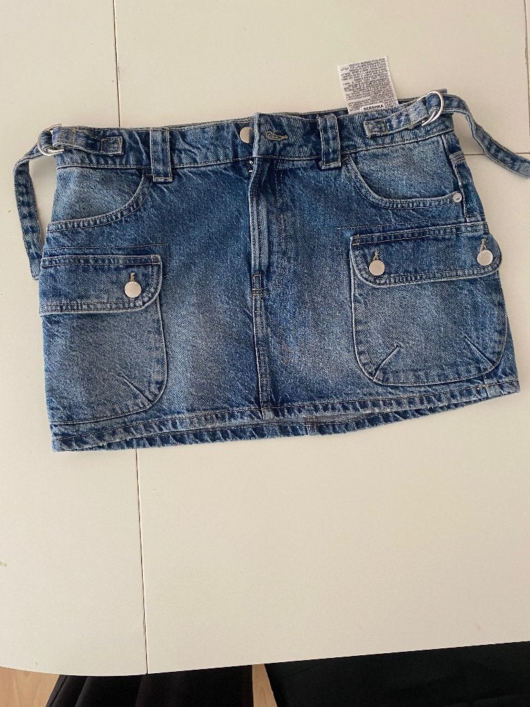 Spijker mini rokje te koop, Maat 38/40 (M), Blauw, Nieuw, Boven de knie