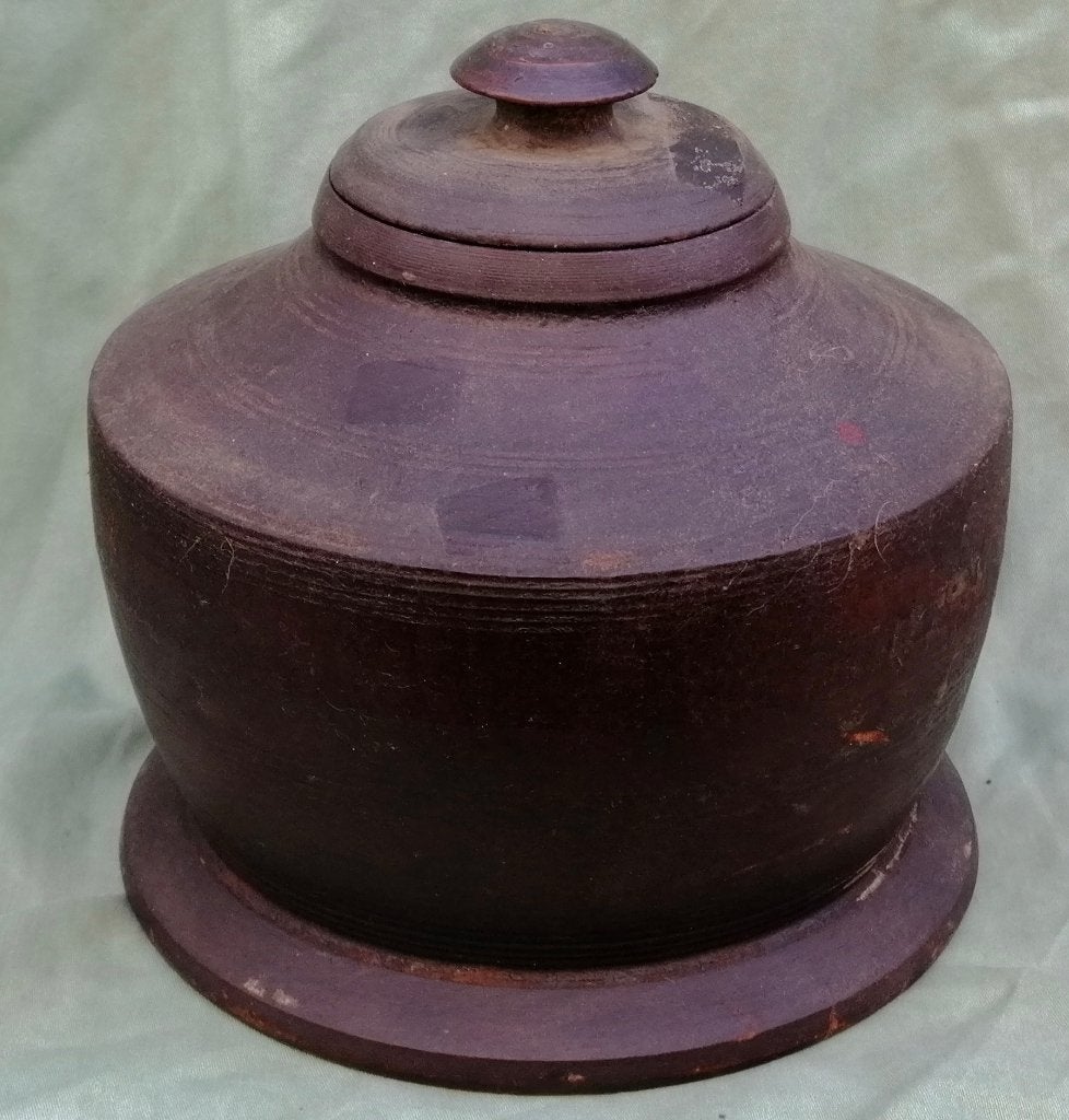 Houten boter pot uit Nepal, Ophalen of Verzenden