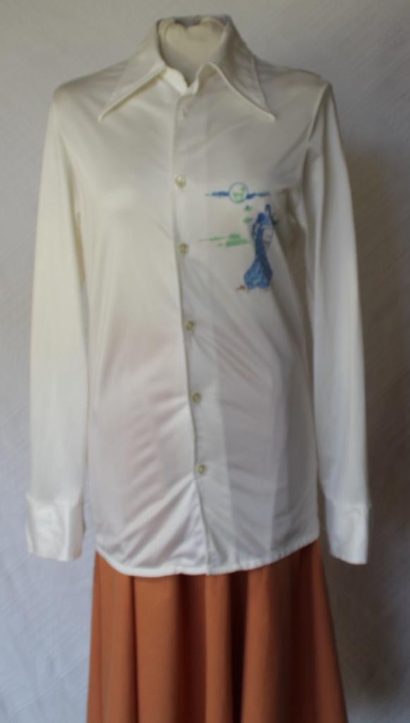 Jaren 70 Overhemd , maat 44/46, mooie puntkraag ,gave Print, Kleding | Heren, Carnavalskleding en Feestkleding, Carnaval, ., Ophalen of Verzenden