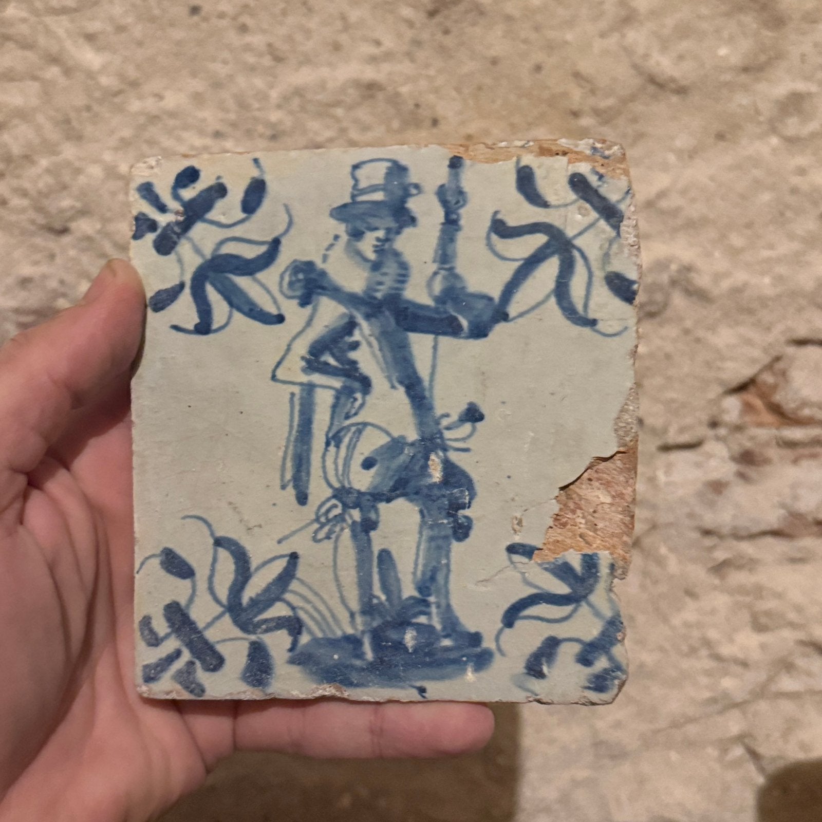 Zeldzame 17e eeuwse tegel, Antiek en Kunst, Ophalen of Verzenden