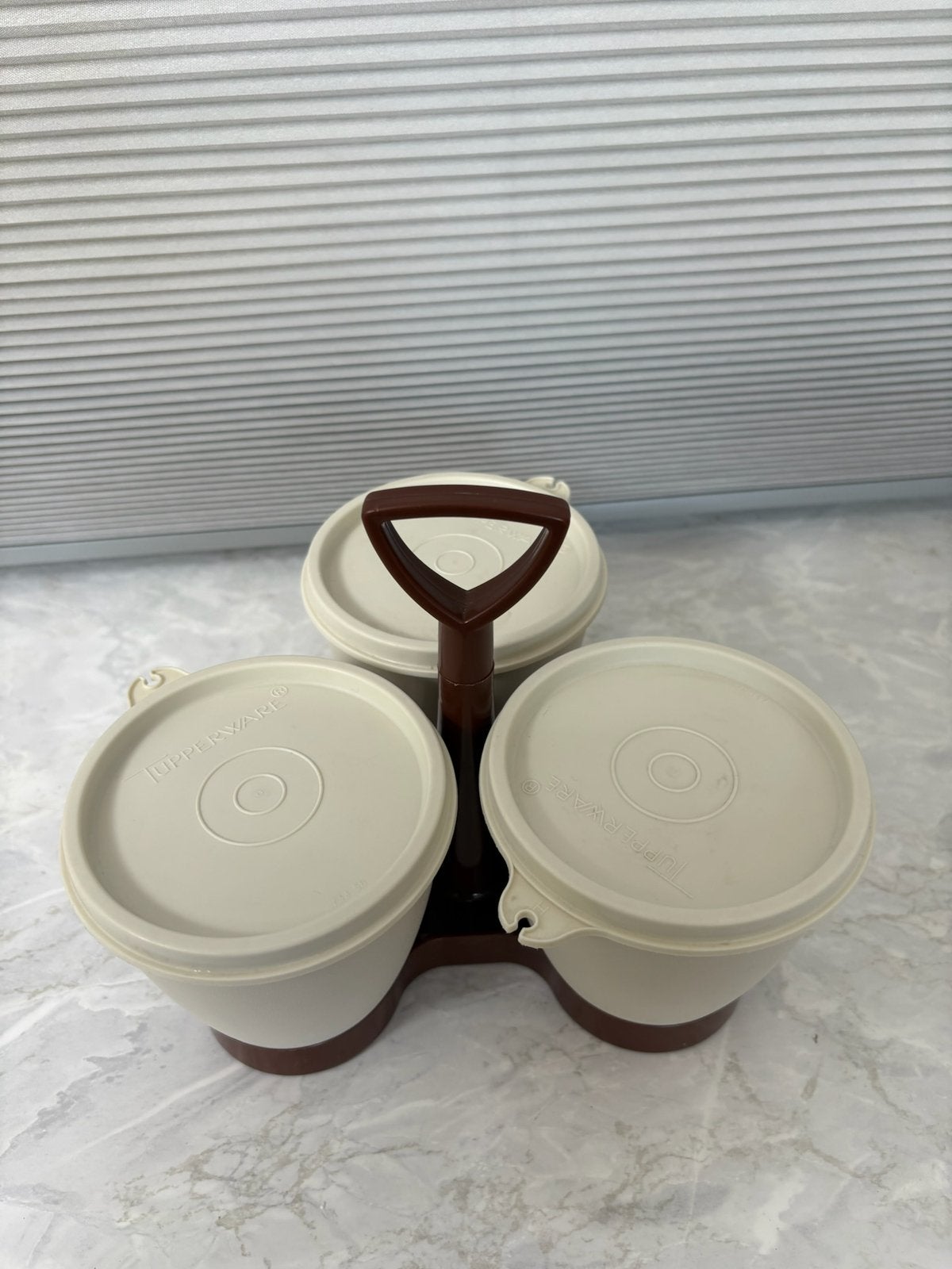 Tupperware serveerkommenset, Ophalen of Verzenden, Gebruikt, Bruin, Bak of Kom