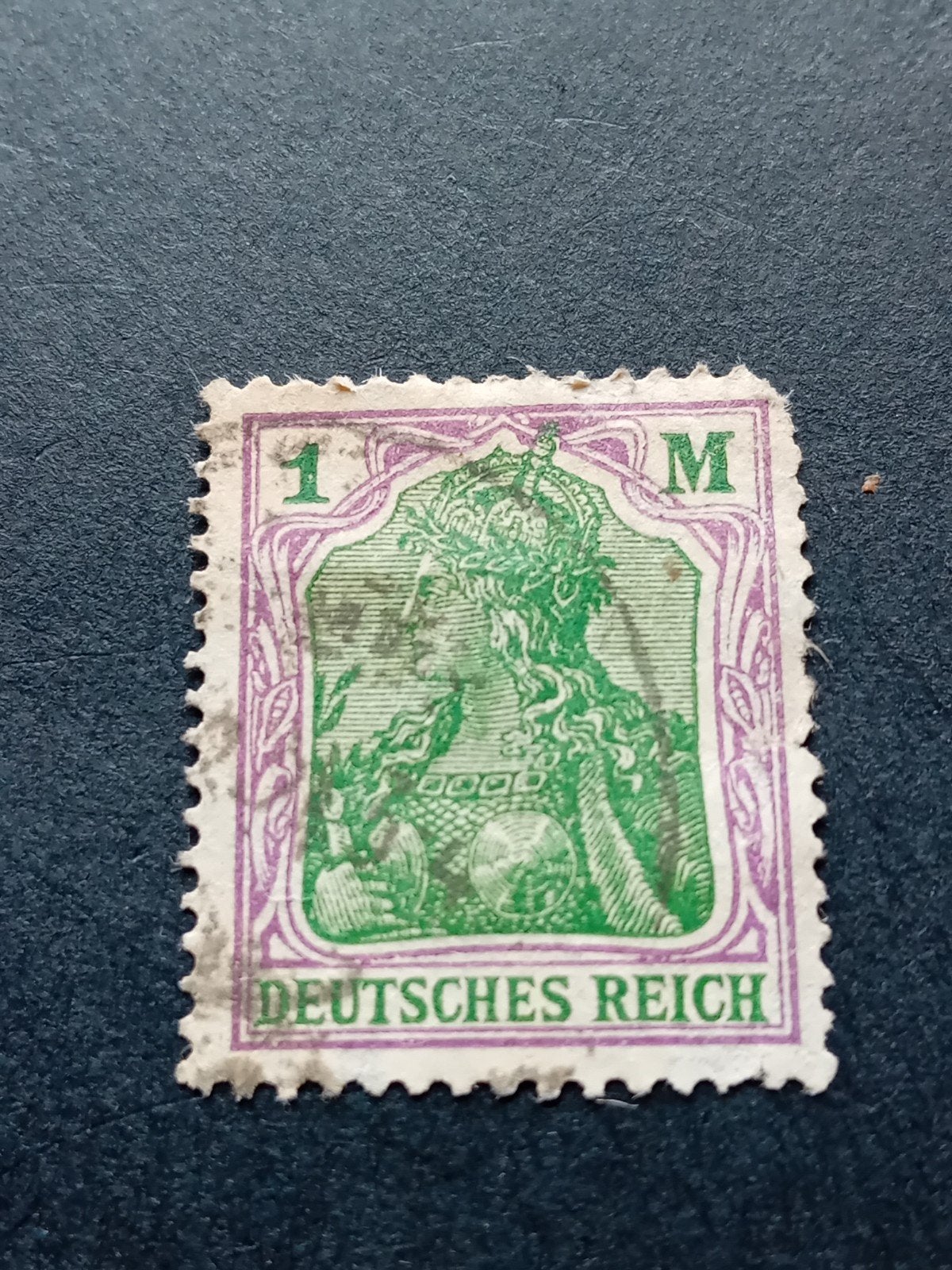 Duitse postzegel 1 Mark Deutsches Reich, Postzegels en Munten, Ophalen of Verzenden, Duitse Keizerrijk