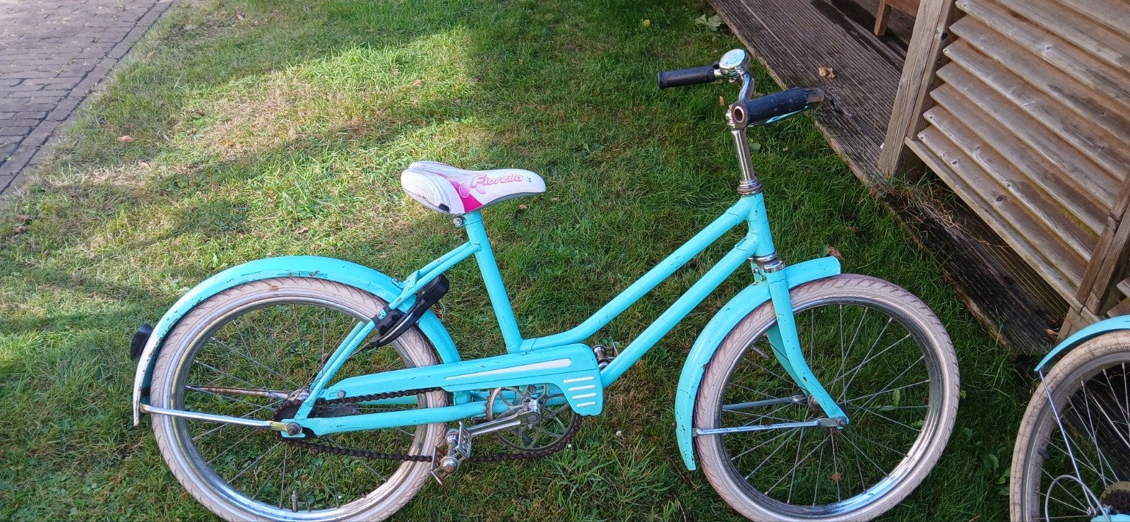 leuke retro kinderfiets 20 inch  turquoise, Ophalen, Gebruikt, Terugtraprem, 20 inch of meer