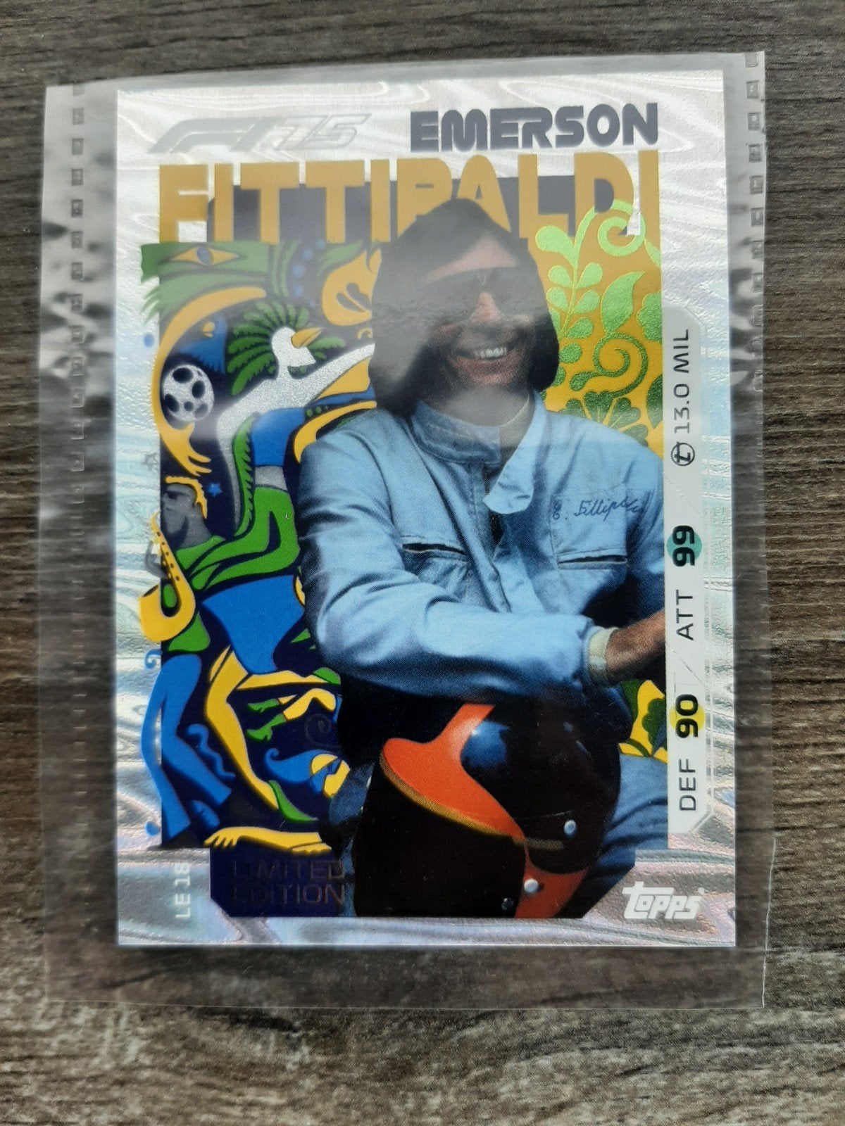Emerson Fittipaldi F1 Topps Chrome Limited Edition Kaart, Ophalen of Verzenden, Zo goed als nieuw, Plaatje