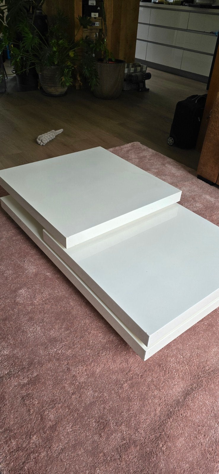 draaibare salontafel met 3 bladen, Ophalen, Overige materialen, Gebruikt, 50 tot 100 cm