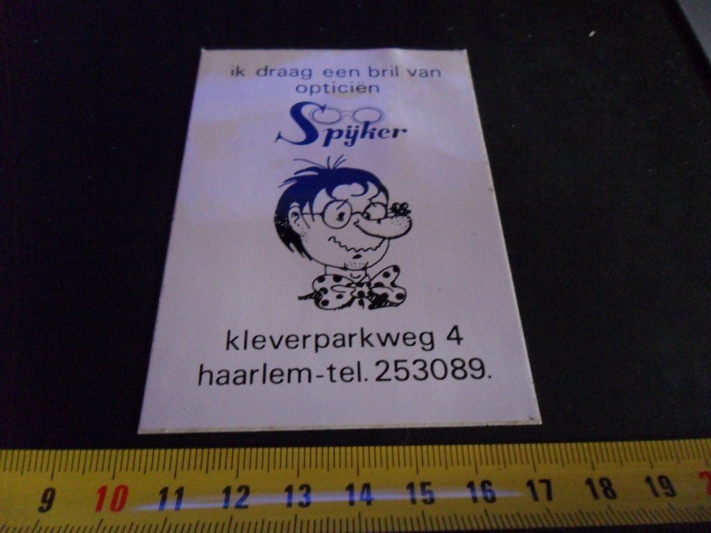 sticker Haarlem SPIJKER Kleverparkweg 4 Opticiën, Ophalen, Zo goed als nieuw
