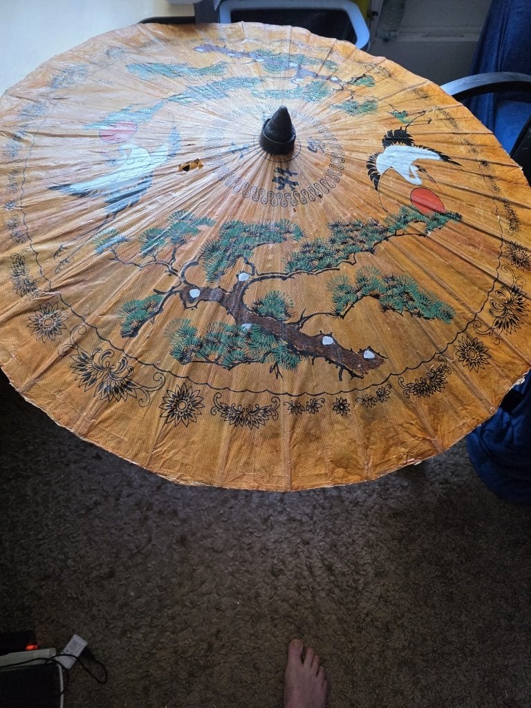 sier papieren paraplu, Overige typen, Ophalen of Verzenden, Papier/karton, 120 cm