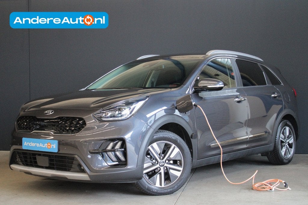 Kia Niro 1.6 GDi PHEV DynamicPlusLine |stoel/stuurverwarming, Auto's, 77 km/l, Gebruikt, Zwart, Leder en Stof