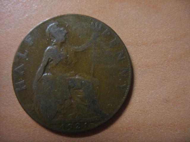 Engeland half penny 1921 halve penny, Verzenden, Overige landen, Losse munt