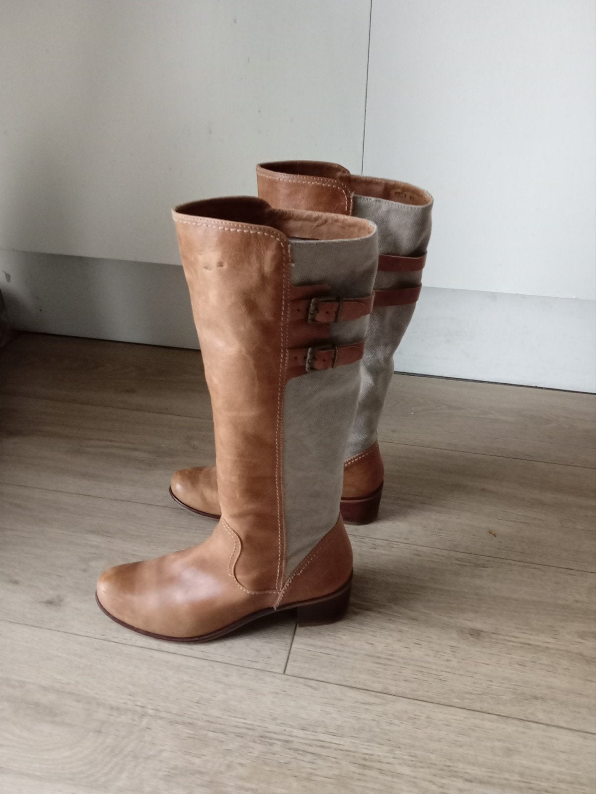 Leren laarzen maat 40, Kleding | Dames, Schoenen, Ophalen of Verzenden, Gedragen, Bruin, Hoge laarzen