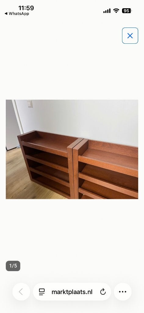 IKEA malmbed walnoot achterwand en nachtkastjes GRATIS!, Ophalen, Bruin, Twijfelaar, 160 cm