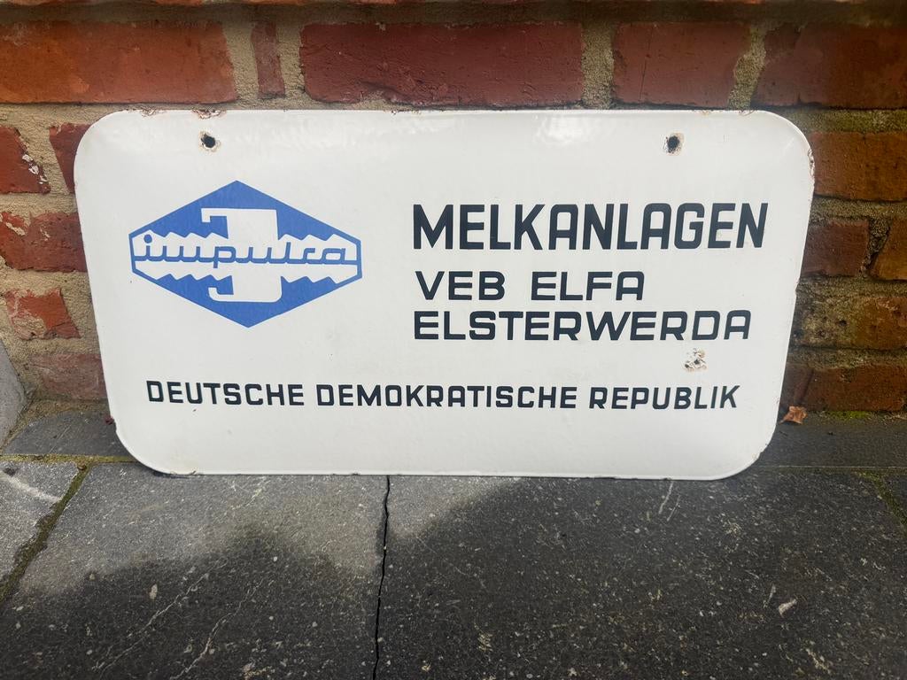Veb Elfa Melkanlagen, Ophalen of Verzenden, Reclamebord