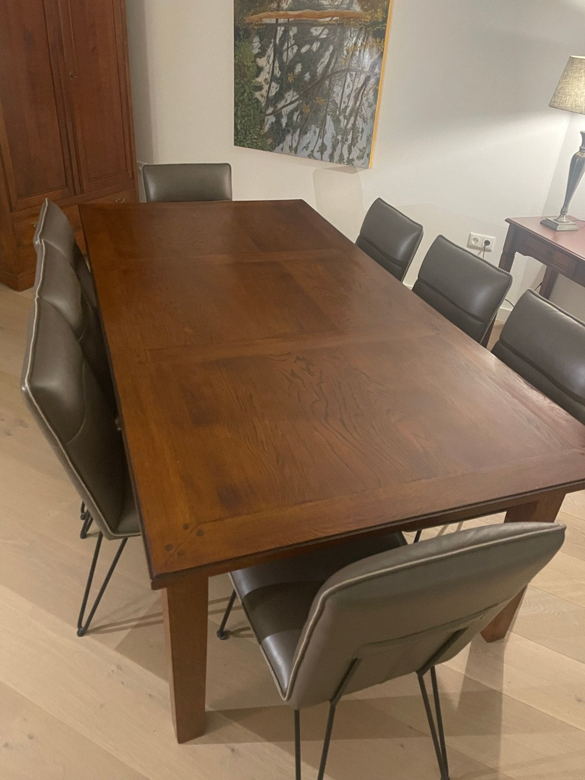 Royale eettafel met 8 stoelen - 110x220 cm, Huis en Inrichting, Ophalen, Gebruikt, 100 tot 150 cm, Stijlvol