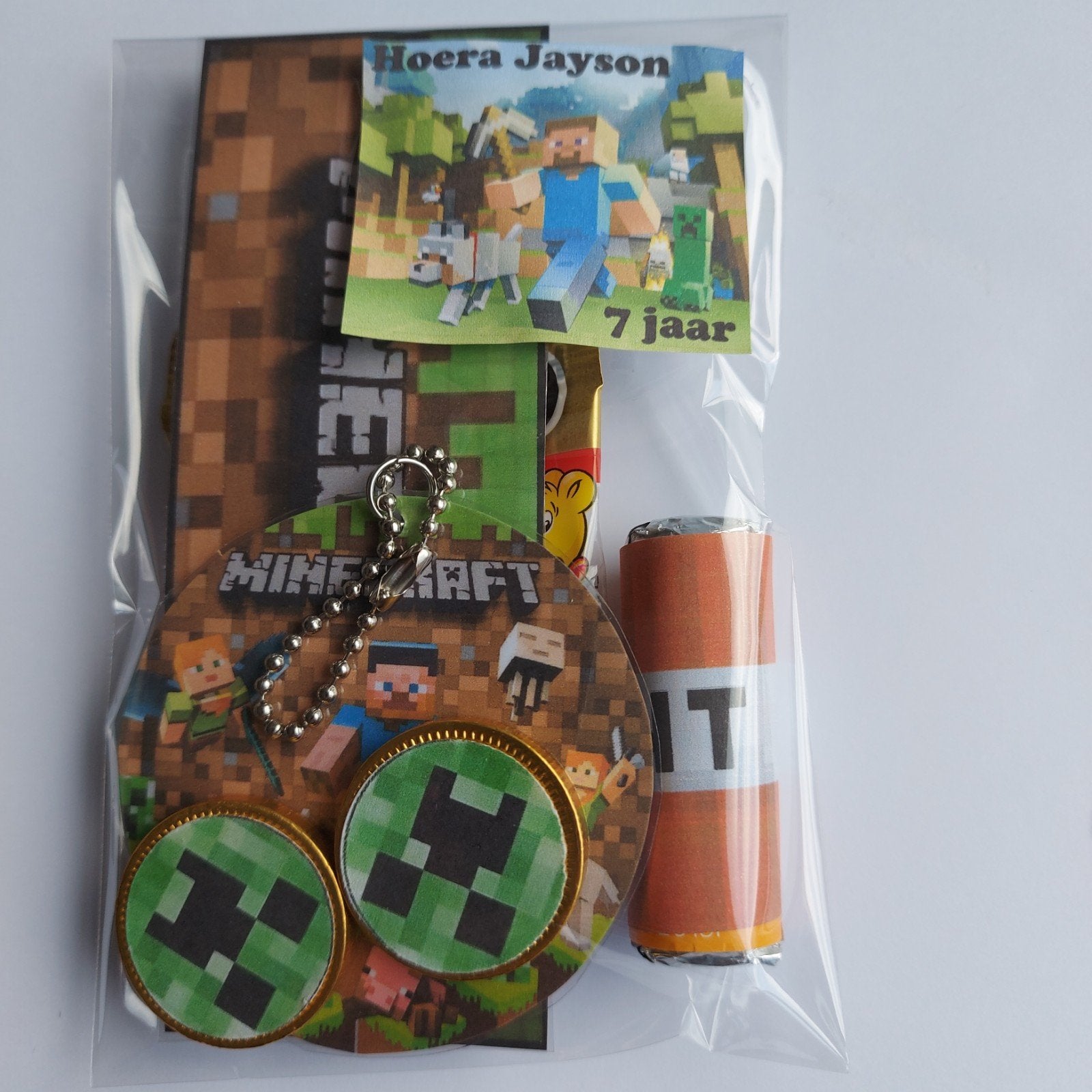 Minecraft traktatie zakje, Ophalen of Verzenden, Nieuw, Feestartikel, Verjaardag