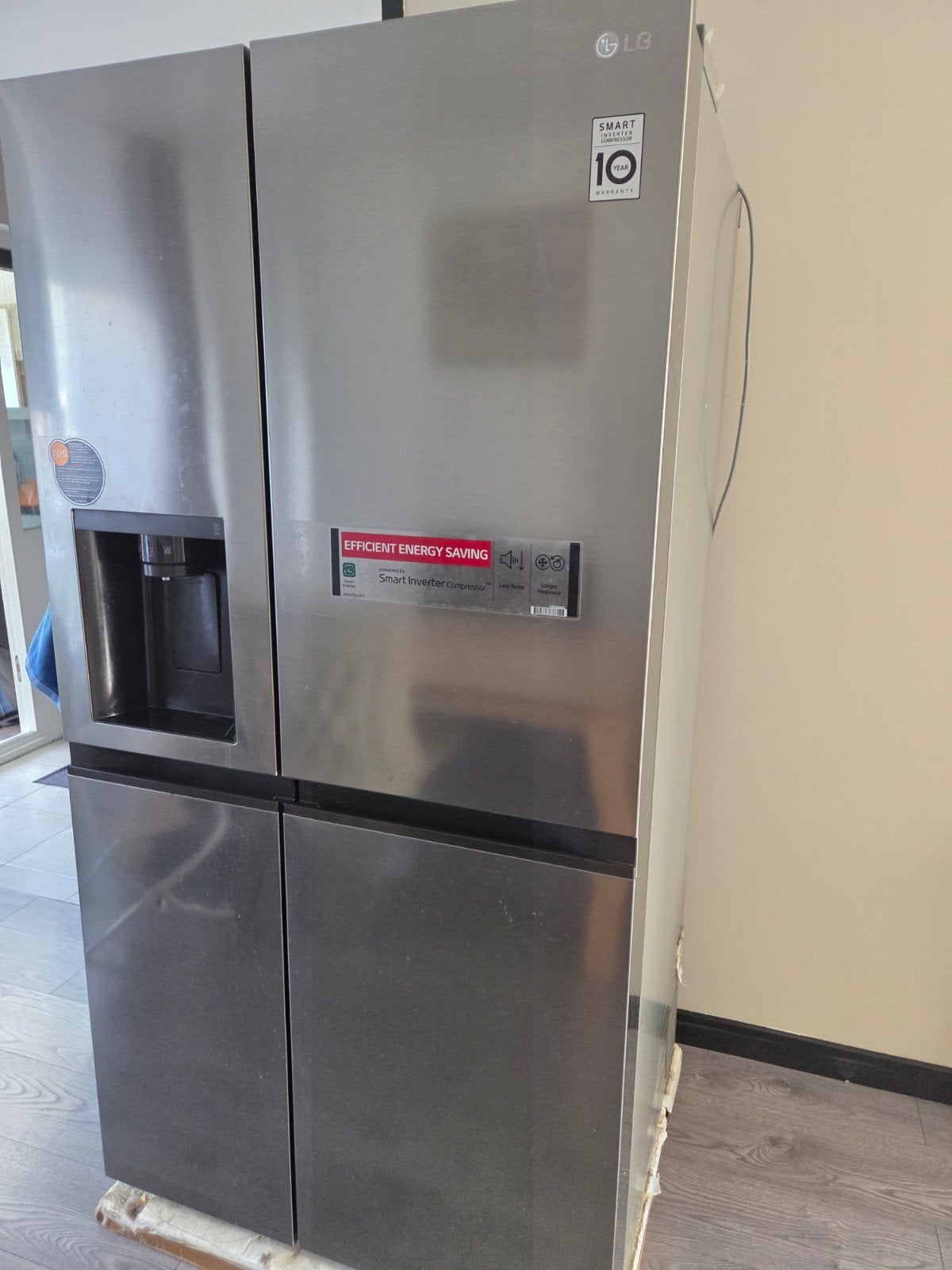 LG Amerikaanse koelkast GSLV50PZXM - Defect, Ophalen, 200 liter of meer, 60 cm of meer, Met aparte vriezer