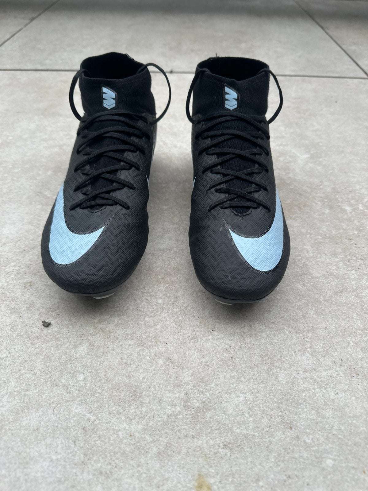 Nike Mercurial Voetbalschoenen - Zwart met Lichtblauw, Ophalen, Gebruikt, Maat XS of kleiner, Schoenen