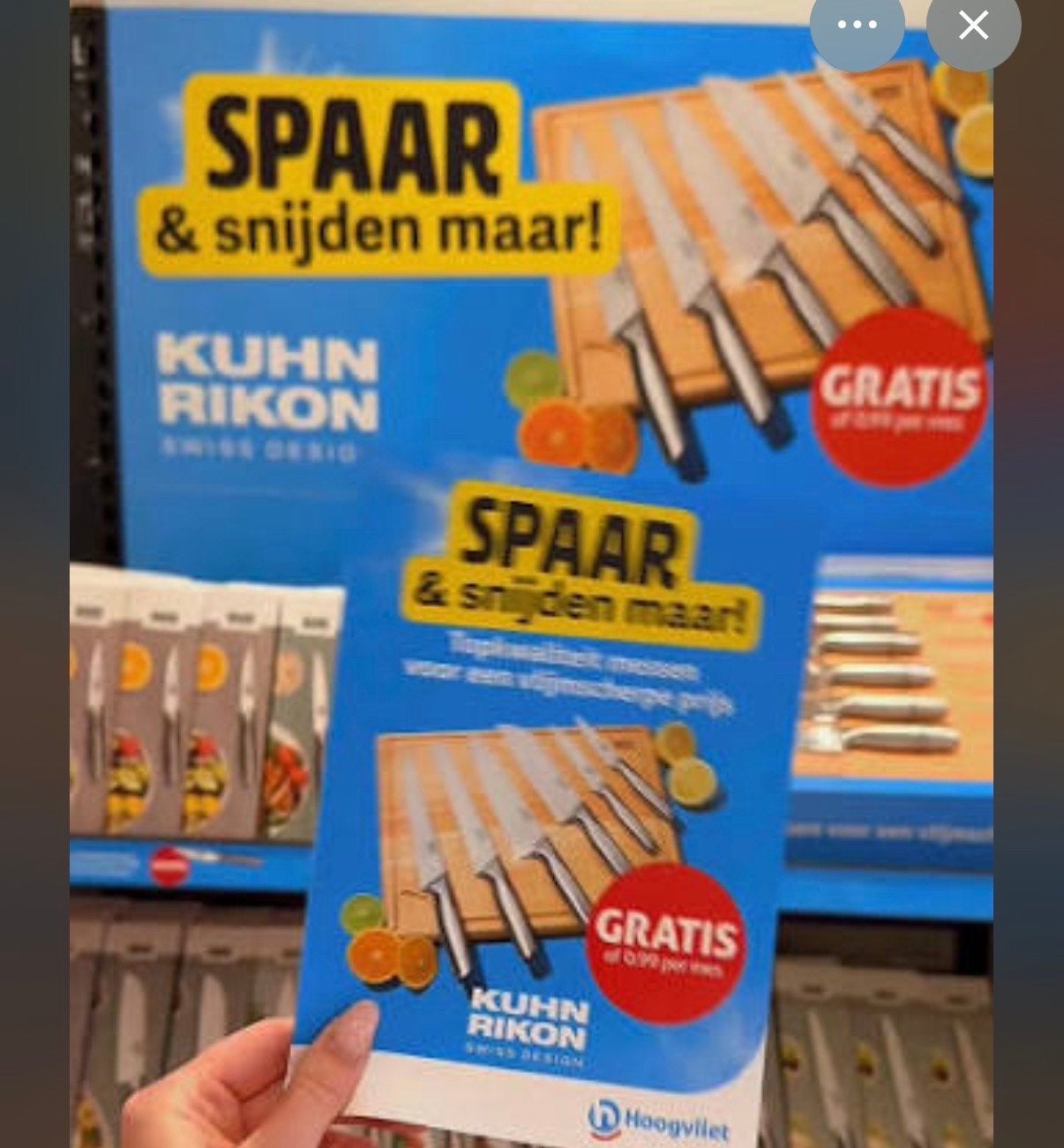 Gevraagd: Hoogvliet messenzegels Kuhn Rikon messen, Overige supermarkten, Ophalen