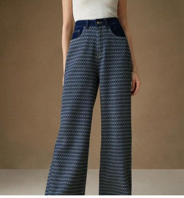 Long jean pant high waist, Ophalen of Verzenden, Zo goed als nieuw, Lang