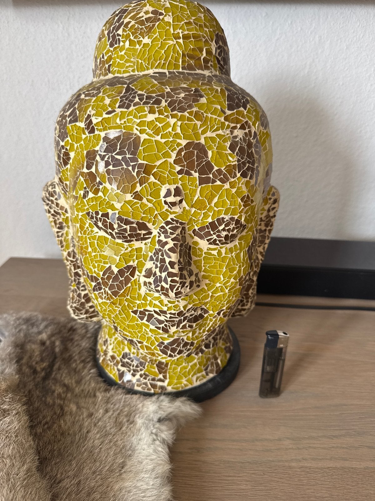 Bijzondere Boeddha Mozaïek Tafellamp - Oosterse Sfeer, Gebruikt, Overige stijlen, Glas, Handgemaakt