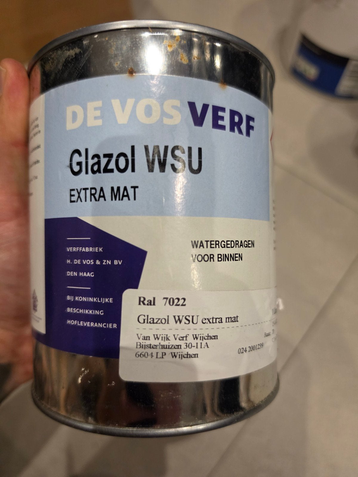 nieuw blik extra matte lak 7022, Ophalen of Verzenden, Nieuw, Grijs, Lak