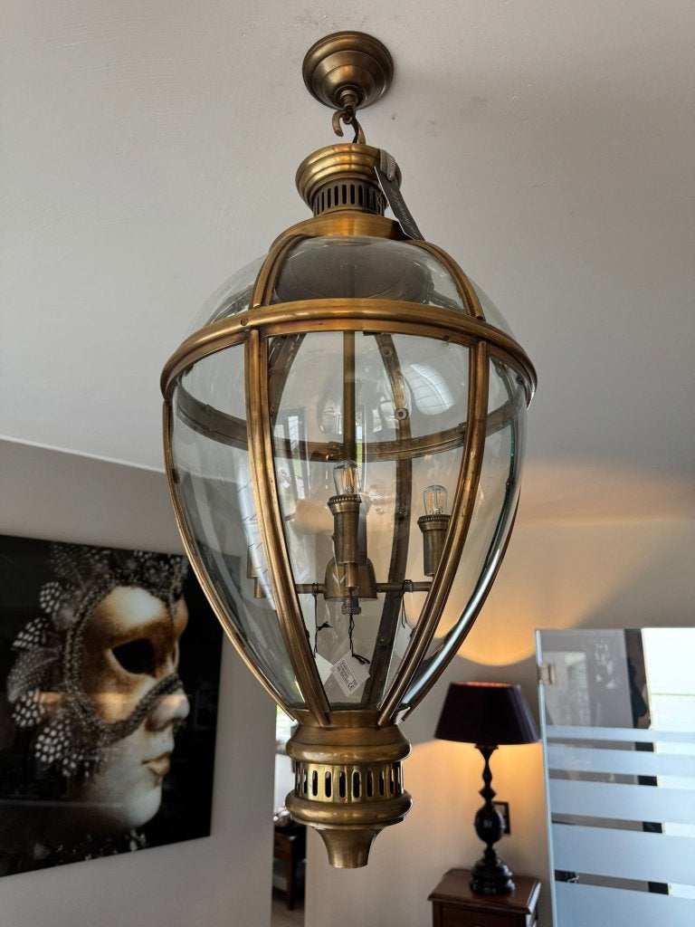 NIEUWE Eichholtz LANTAARN HANGLAMP LUCHTER * AANBIEDING *, Eichholtz, E14 (klein), Nieuw, Glas