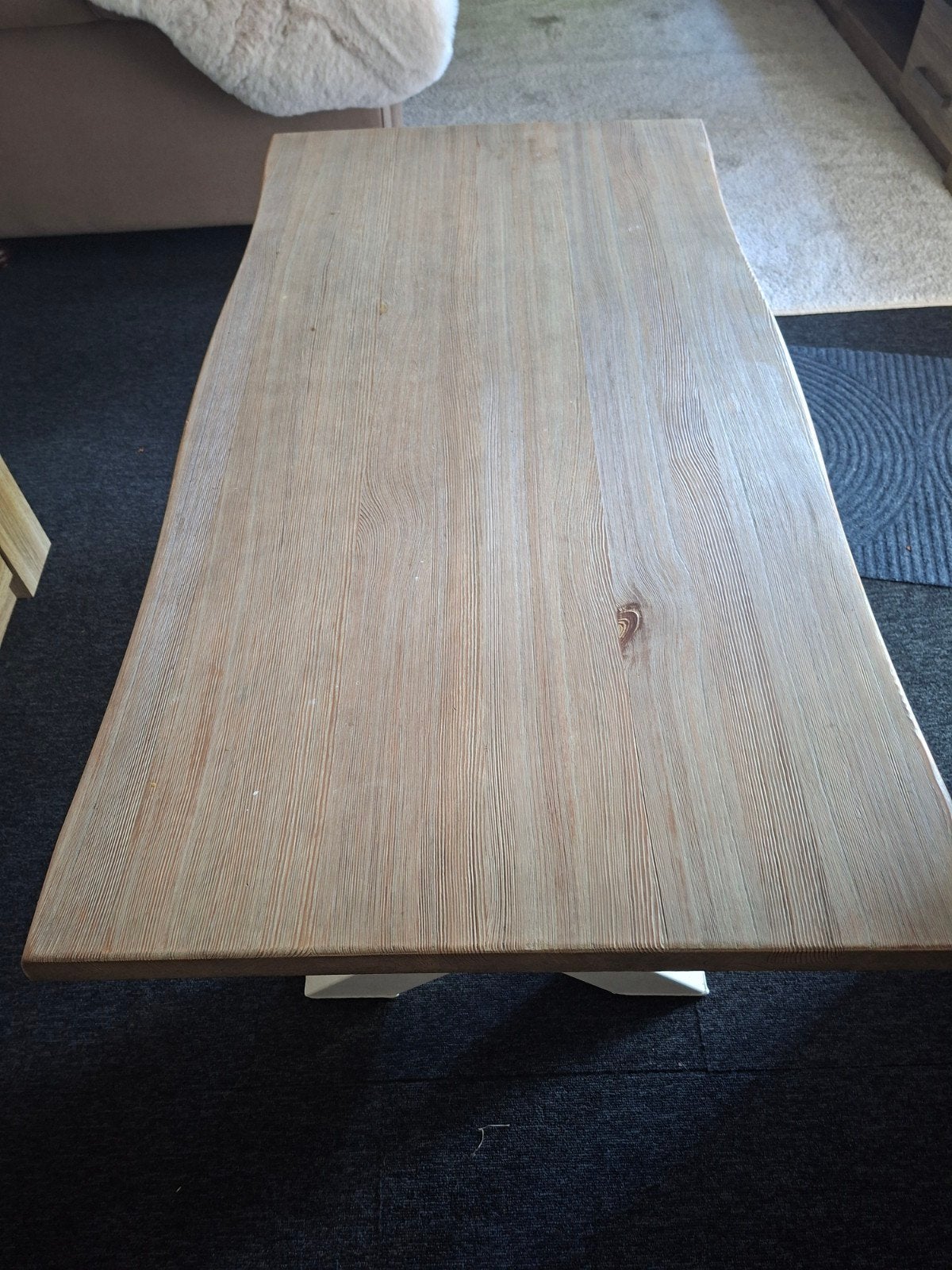 Salontafel met X-poten en houten blad, Gebruikt, 100 tot 150 cm, 50 tot 100 cm, Minder dan 50 cm