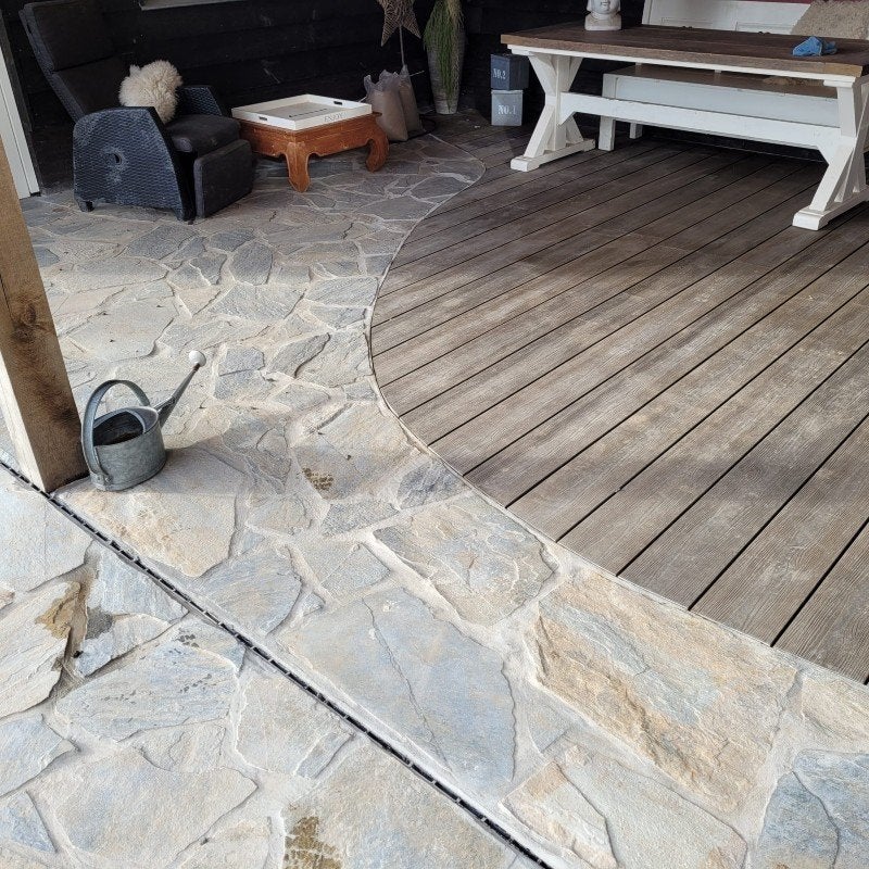 Griekse flagstones Blue Shards Kwartsiet € 43,95 p/m2, Ophalen of Verzenden, Nieuw, Natuursteen, Terrastegels
