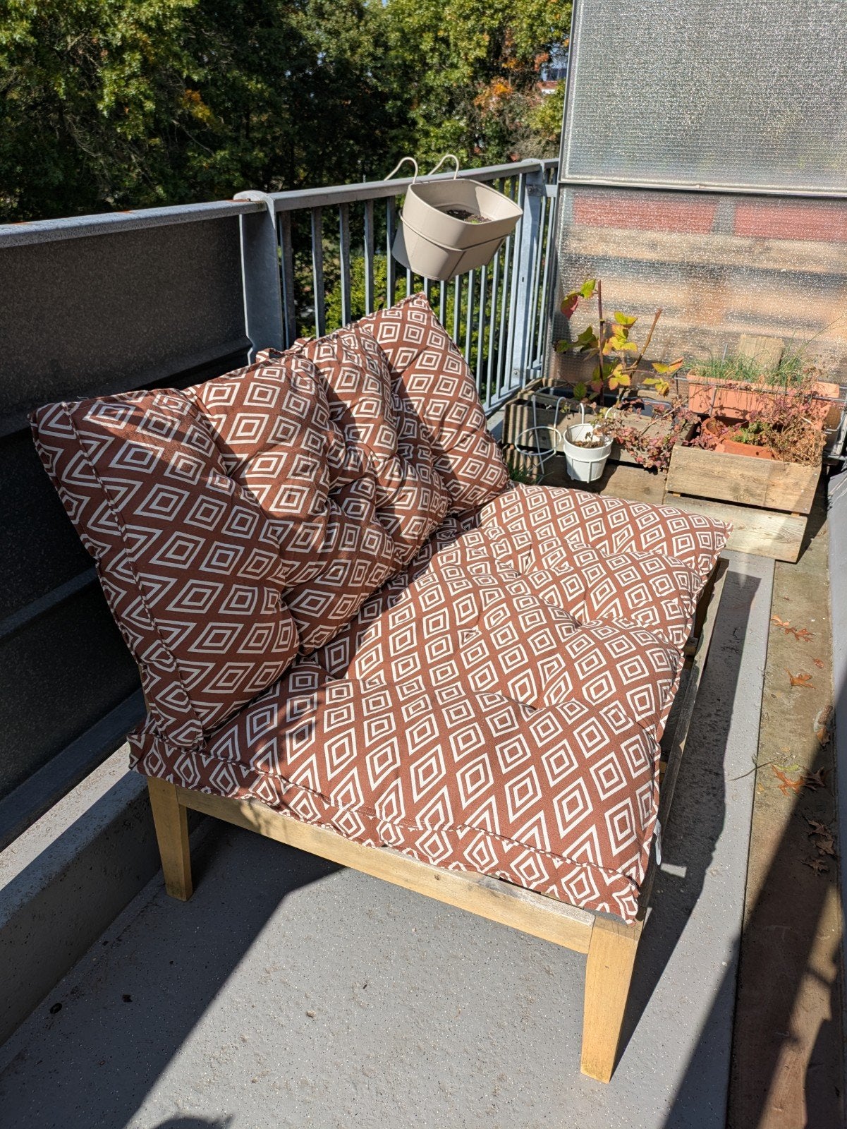 Palletbank loungeset met kussens, Tuin en Terras, Zo goed als nieuw, Loungeset, Bank, Hout