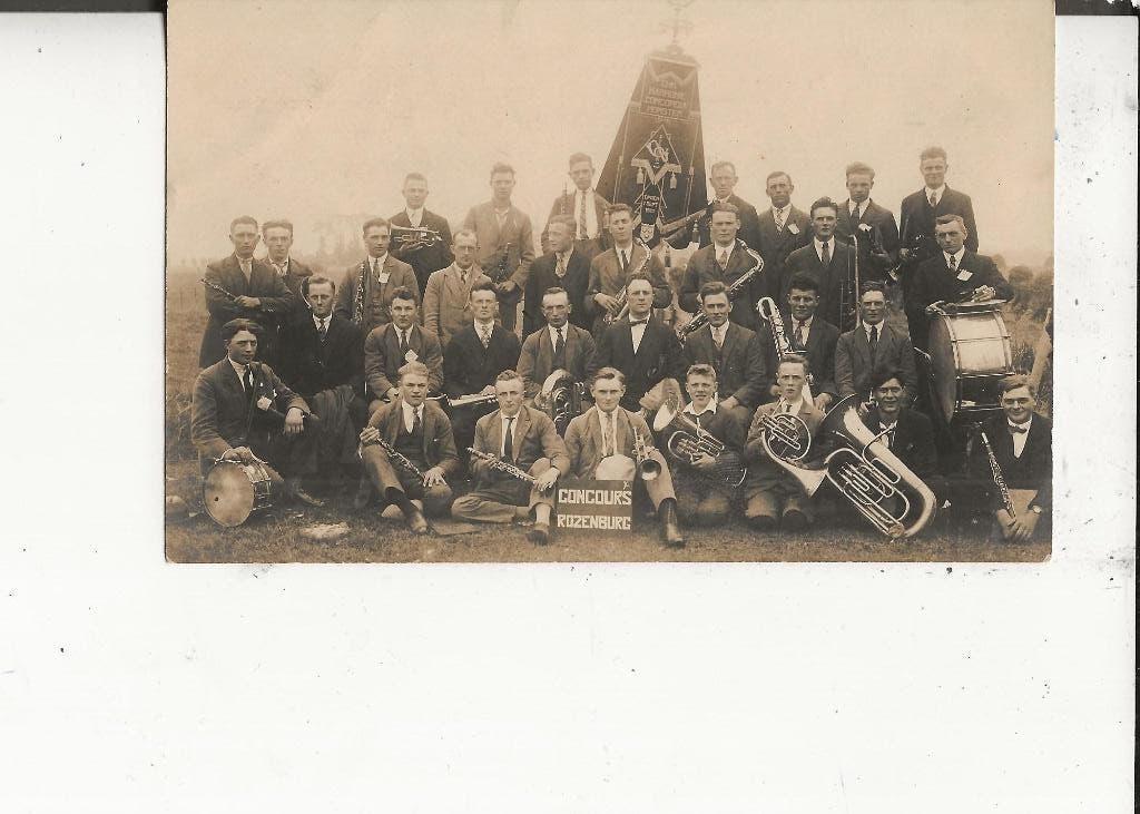 Monster Harmonie Concordia tijdens Concours Rozenburg, Ophalen of Verzenden, 1920 tot 1940, Ongelopen, Zuid-Holland