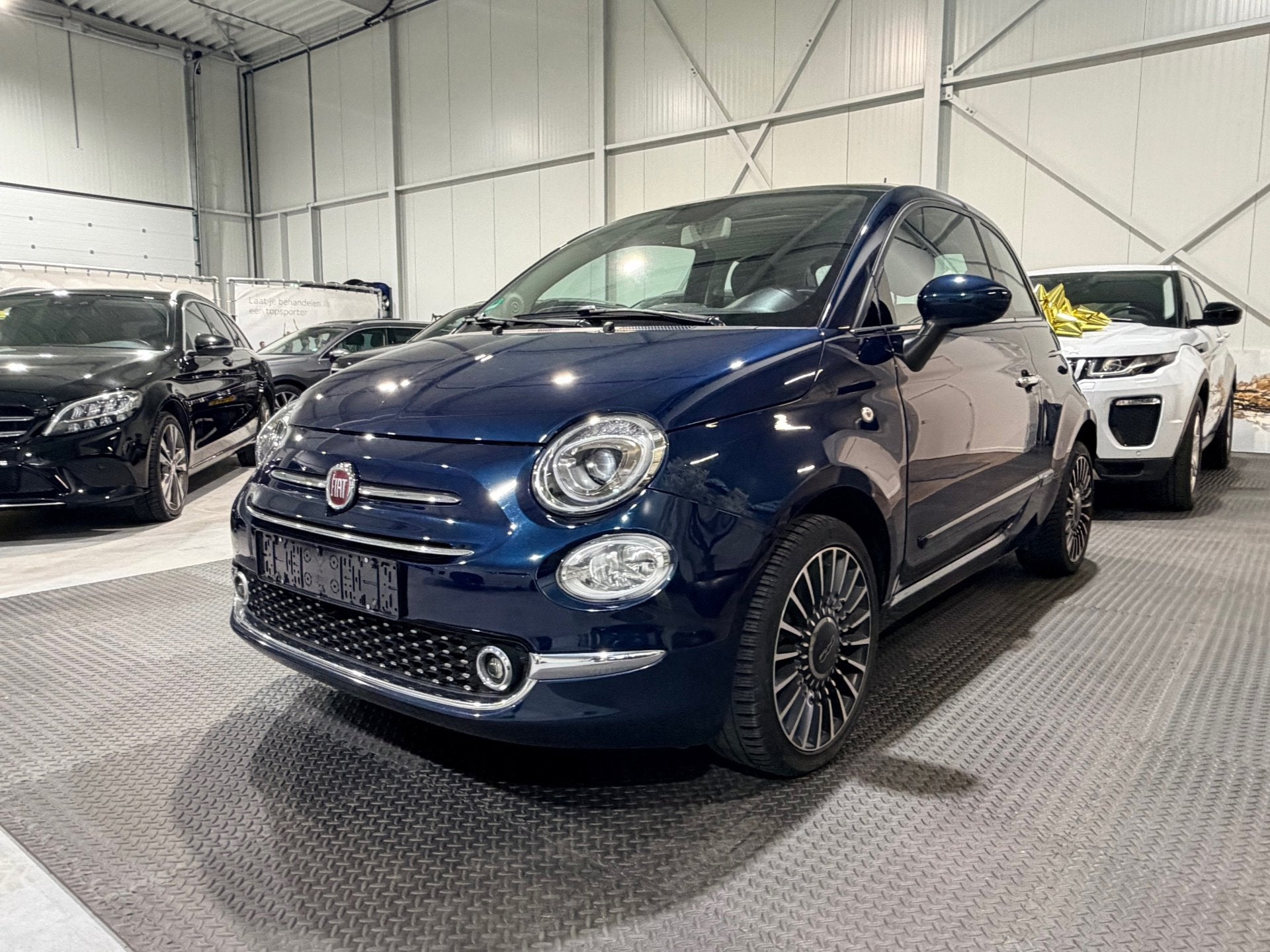Fiat 500 1.2 Lounge -Tamno Playa Metallic., Auto's, Fiat, Gebruikt, Leder en Stof, 23 km/l, Bedrijf