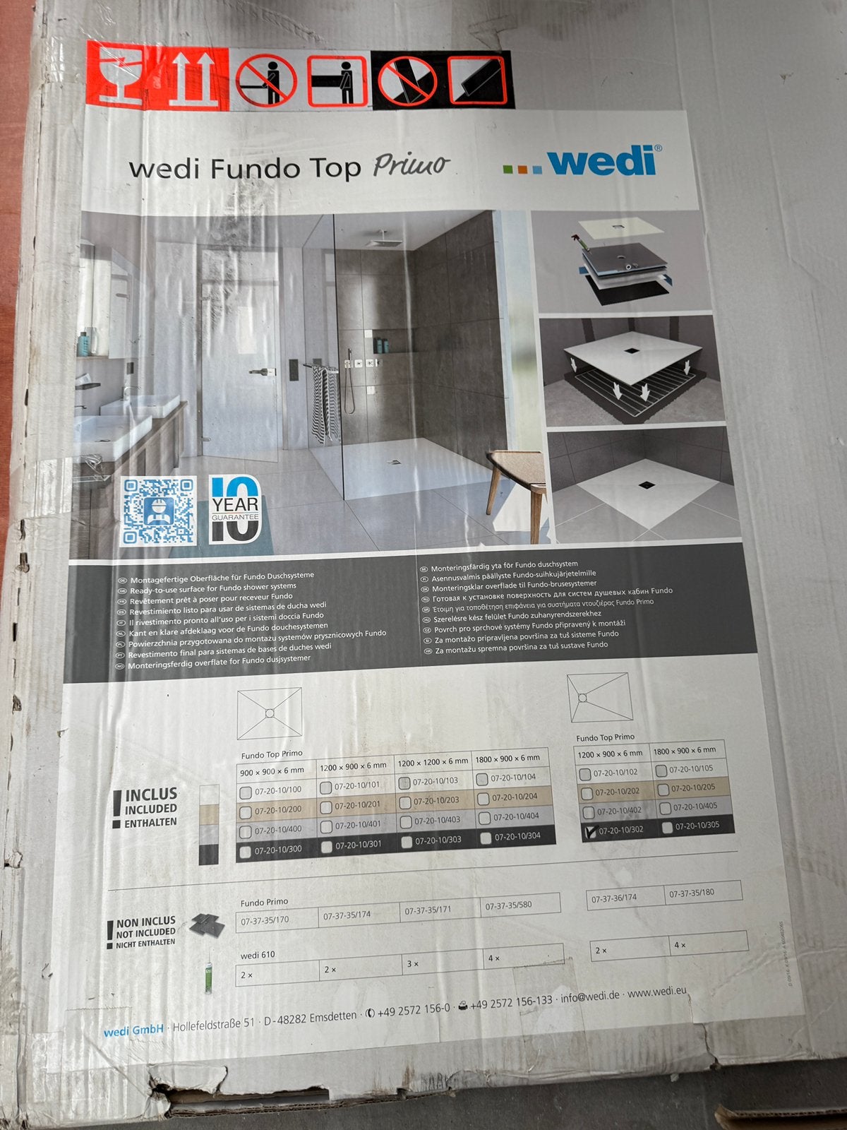 🔥🔥🔥🔥Wedi Fundo Top Primo Douche-element 900x900x6mm, Ophalen, Nieuw, Douche