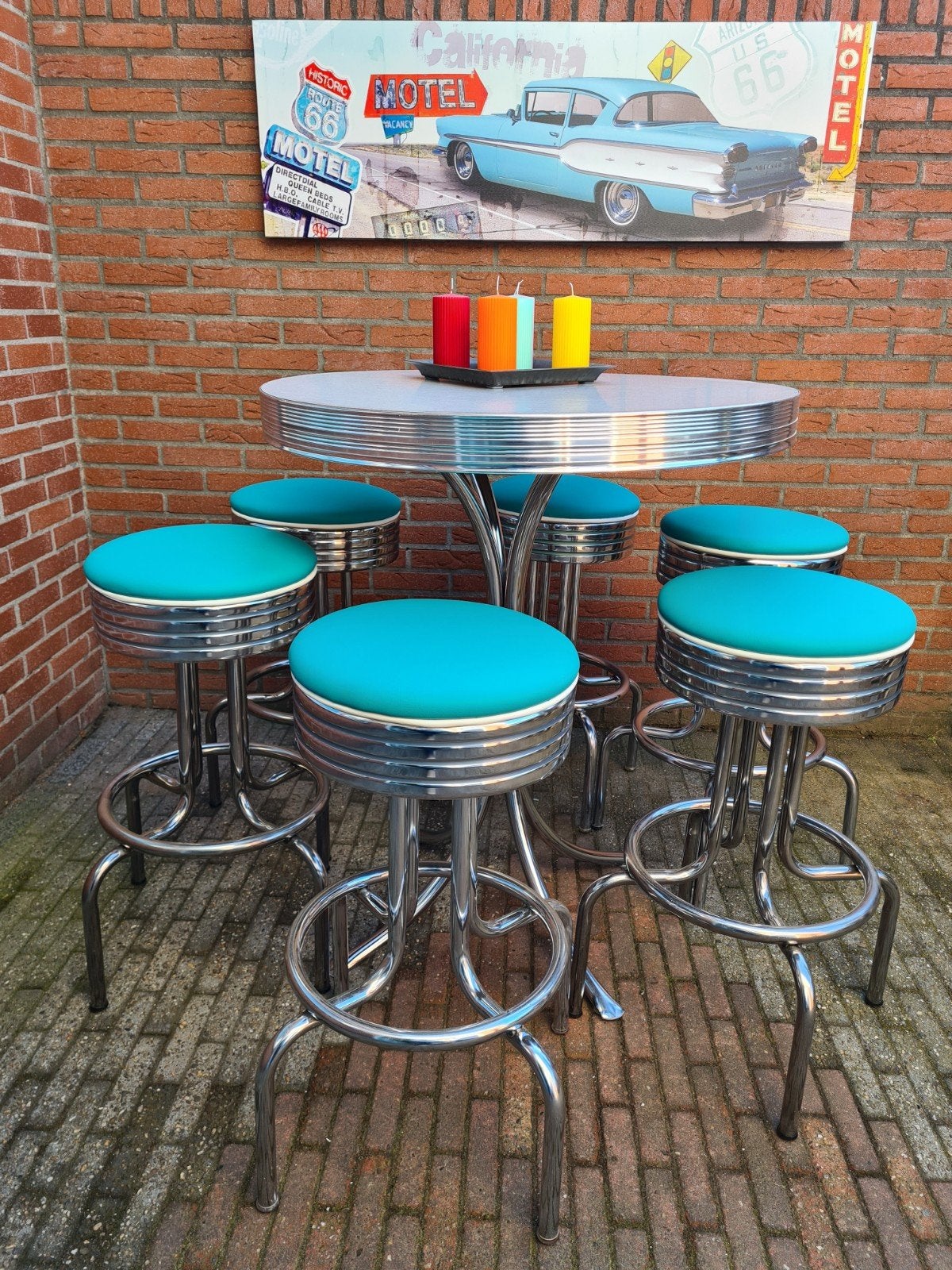 FIFTIES SIXTIES AMERIKAANSE BARKRUKKEN BEL AIR BARTAFEL, Ophalen, 5 krukken of meer, 60 tot 90 cm, Met voetsteun