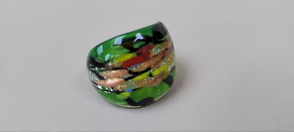 Murano ring, Sieraden, Tassen en Uiterlijk, Ringen, Ophalen of Verzenden, Zo goed als nieuw, Dame, Groen