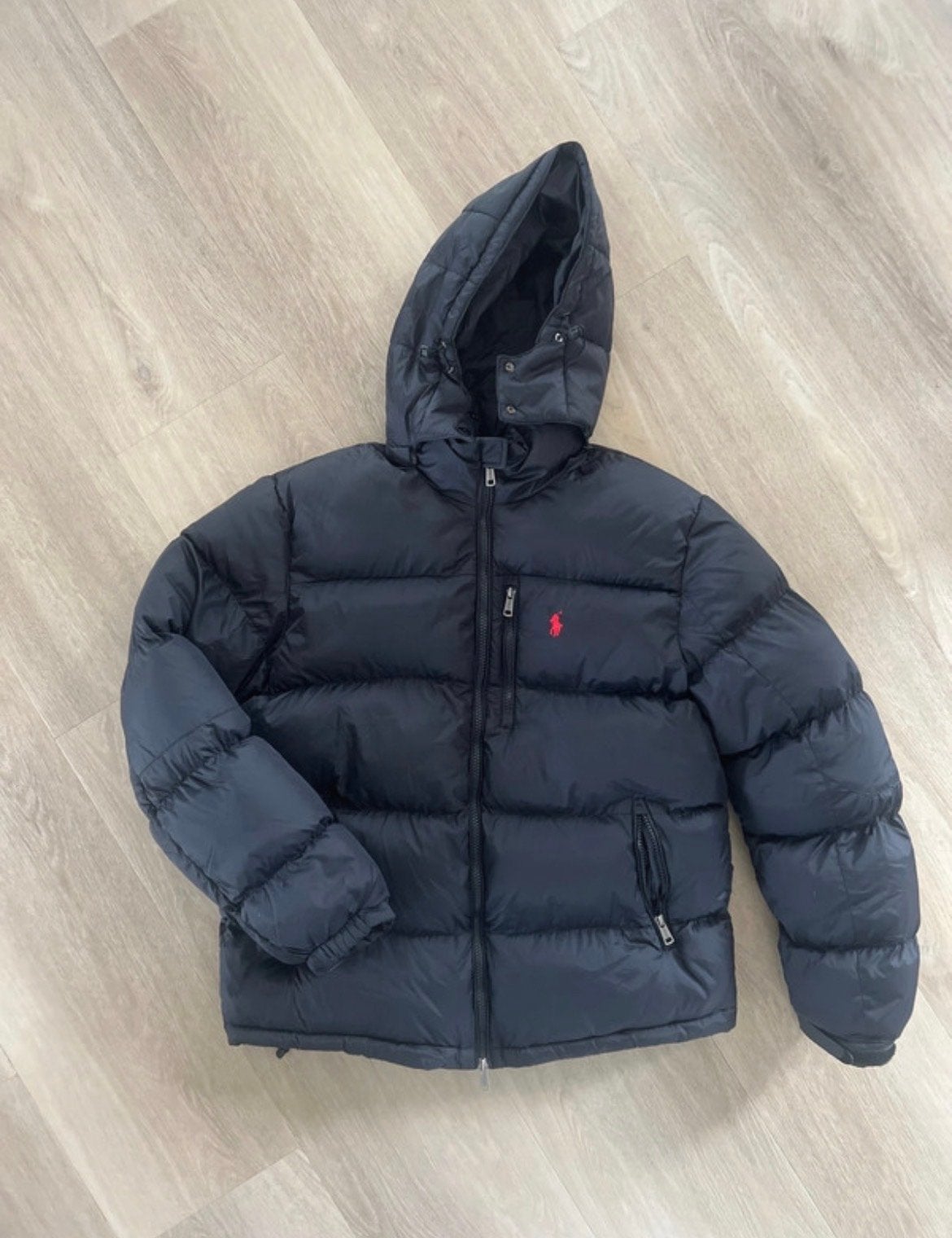 Ralph Lauren donsjas donkerblauw, Ophalen of Verzenden, Zo goed als nieuw, Maat 46 (S) of kleiner, Blauw