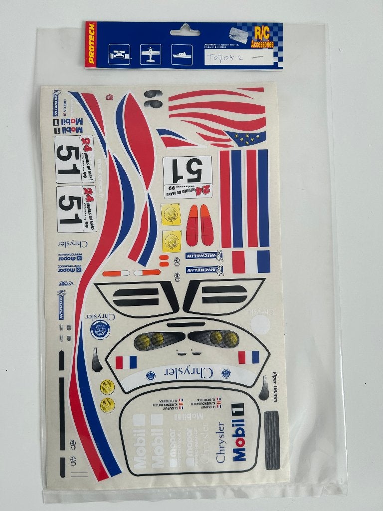 Protech decals Dodge Viper T0705.2 nieuw rc stickers