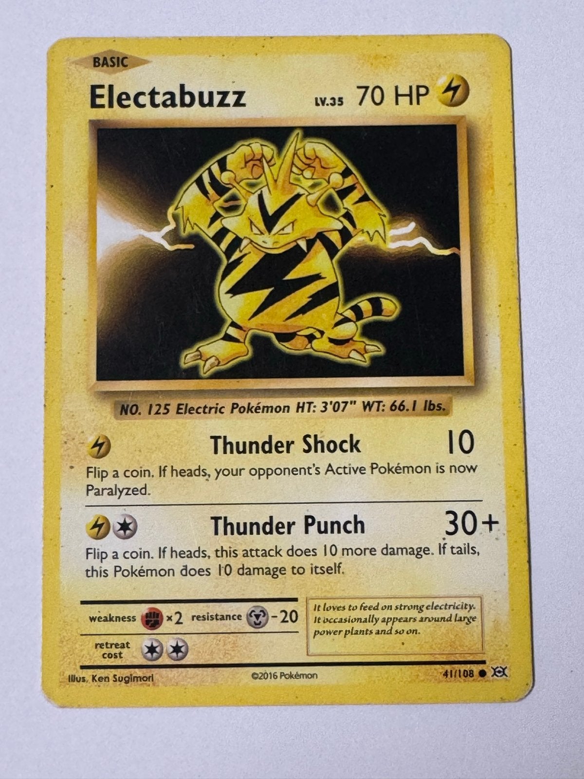 Electabuzz Pokémon Kaart LV.35 70 HP, Ophalen of Verzenden, Gebruikt, Losse kaart