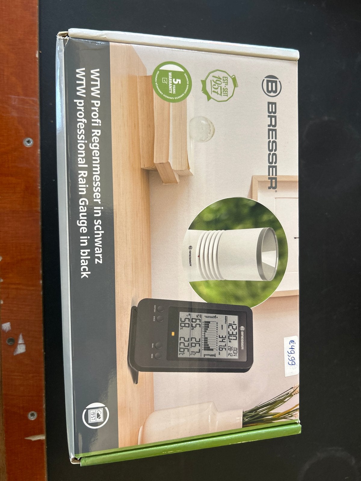 Bresser WTW Profi Regenmeter Weerstation Zwart, Audio, Tv en Foto, Weerstations en Barometers, Verzenden, Nieuw, Nvt, Weerstation